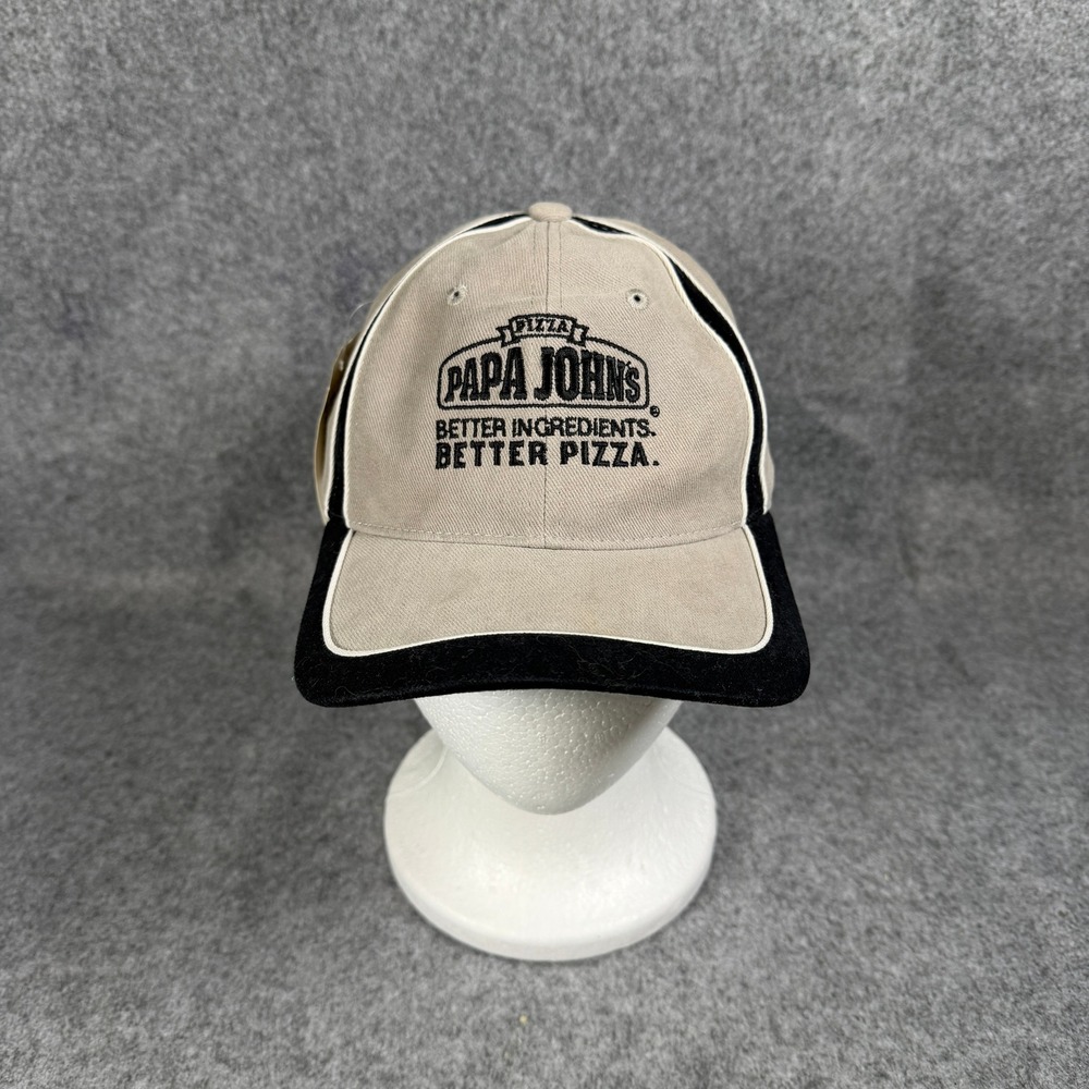 Sportsman Papa Johns Better Pizza Hat OS Grey Black Embroidered Adjustable Cap